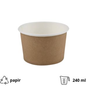 Lončki za sladoled 240 ml kraft 50 kos