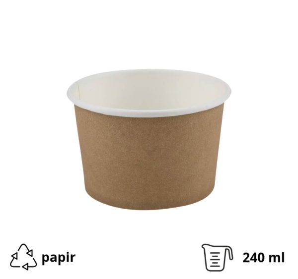 Lončki za sladoled 240 ml kraft 50 kos
