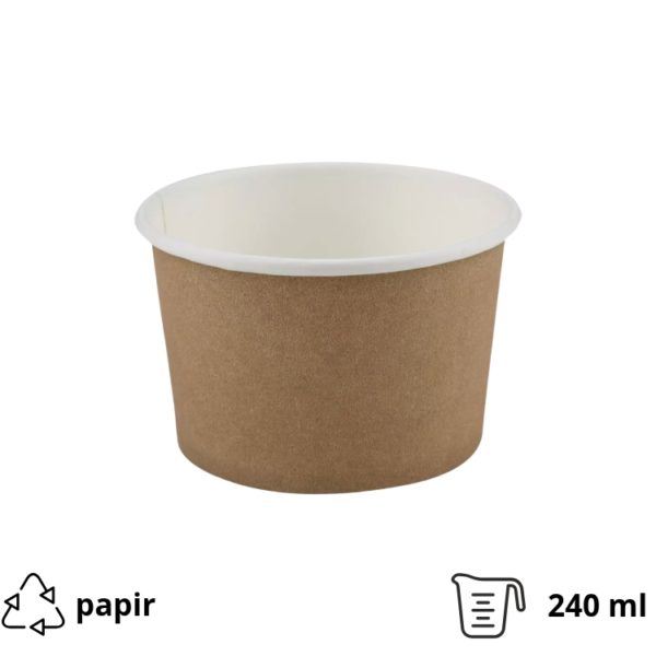 Lončki za sladoled 240 ml kraft 50 kos