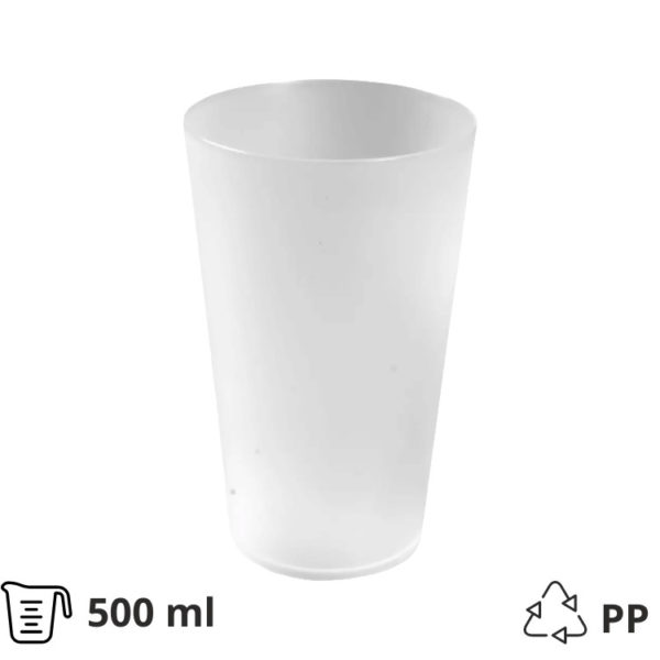 Kozarec PP 500 ml bela 12 kos
