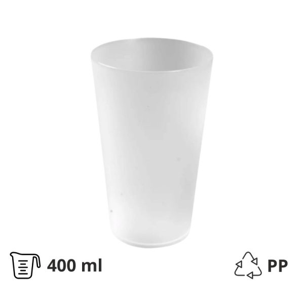 Kozarec PP 400 ml prozoren 25 kos