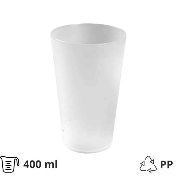 Kozarec PP 400 ml prozoren 25 kos