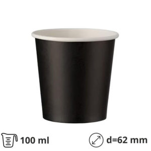 Papirnati kozarci 100 (120) ml d=62 mm 1-slojni crna SUP 50 kos