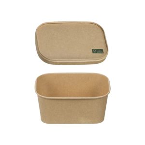 Papirnata posoda s pokrovom 750 ml 170х120х60mm, kraft, 50 kos (komplet)