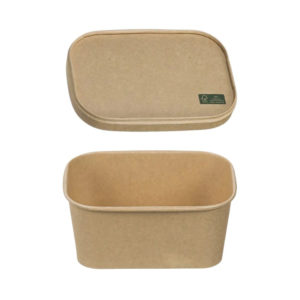 Papirnata posoda s pokrovom 750 ml 170х120х60mm, kraft, 50 kos (komplet)