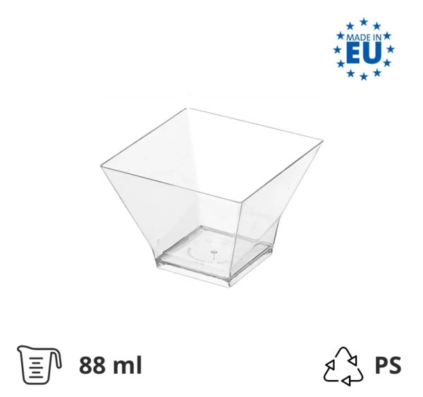 Finger food posodica PS 88 ml 62х62х50 mm Pagoda prozorna 6 kos