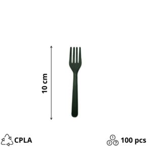 CPLA mini-vilica 10 mm črna 50 kos/pak