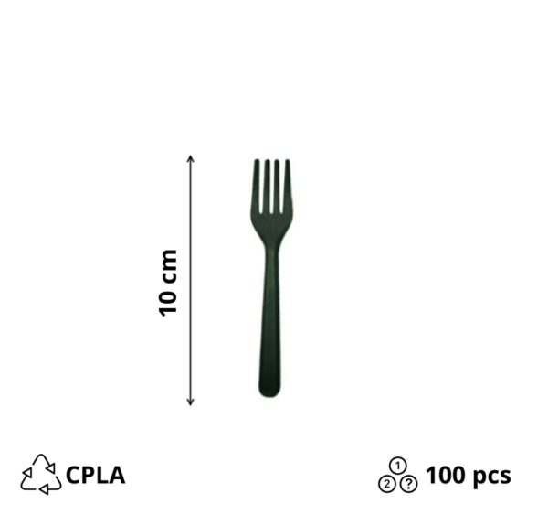 CPLA mini-vilica 10 mm črna 50 kos/pak