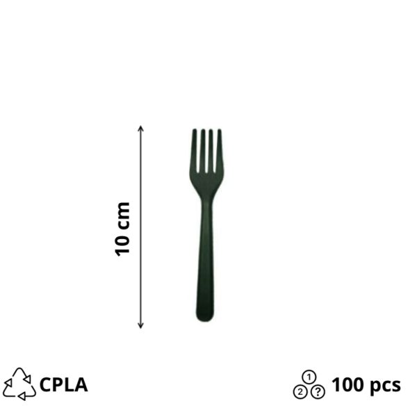 CPLA mini-vilica 10 mm črna 50 kos/pak
