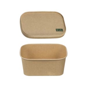 Papirnata posoda s pokrovom 1000 ml 173х123х75mm, kraft, 50 kos (komplet)