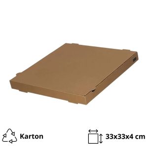 Škatla za pizzo 33х33х4 cm mikro-val karton kraft [100 kos/pak]