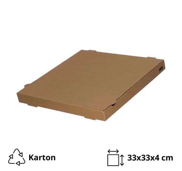 Škatla za pizzo 33х33х4 cm mikro-val karton kraft [100 kos/pak]