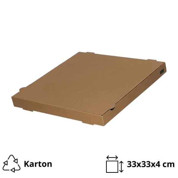 Škatla za pizzo 33х33х4 cm mikro-val karton kraft [100 kos/pak]