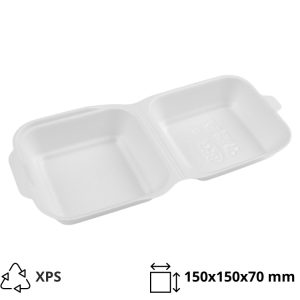 Burger embalaža 150x150x70 mm XPS bela 500 kos