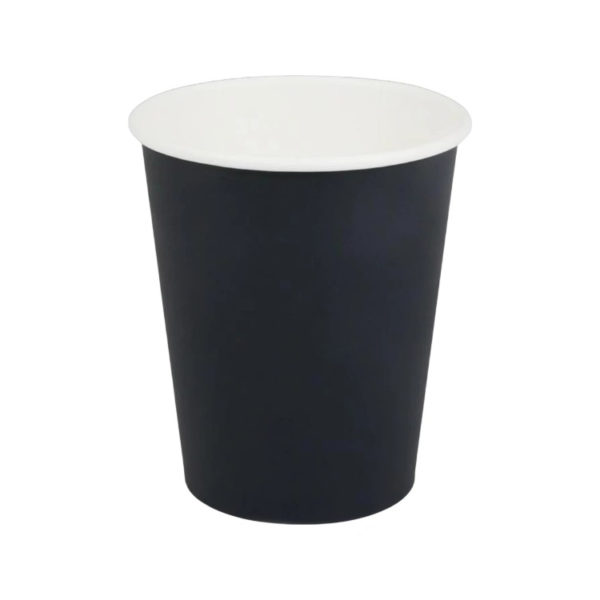 Papirnati kozarci 240 (280) ml d=80 mm 1-slojni črni SUP, 50 kos