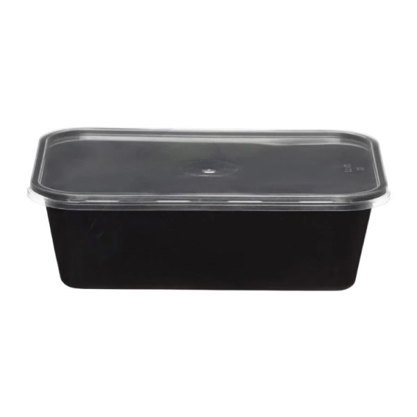 Posodica s pokrovom PP 750 ml 175x125x60mm črna [50 kos/pak]