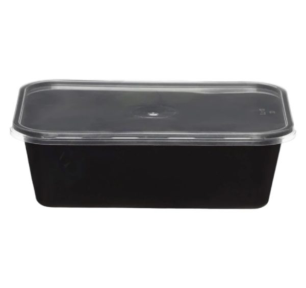 Posodica s pokrovom PP 750 ml 175x125x60mm črna