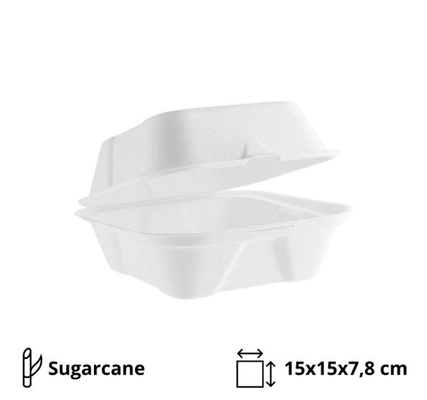 Burger embalaža PULP ECO 150x150x78 mm bela 50 kos