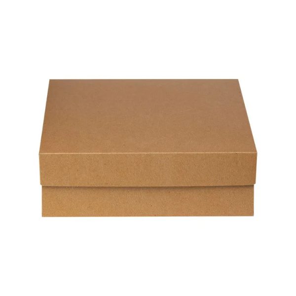 Škatla s pokrovom za sladice 35x35x10 cm KRAFT (notranja metalizirana  PET)