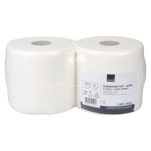 Papirnate brisače 2 sl 100m x 24 cm, 400 l/rol, bele 2 rol/pak