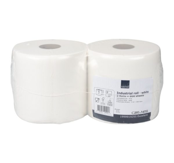 Papirnate brisače 2 sl 100m x 24 cm, 400 l/rol, bele 2 rol/pak