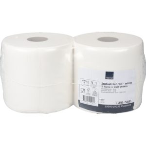 Papirnate brisače 2 sl 100m x 24 cm, 400 l/rol, bele 2 rol/pak