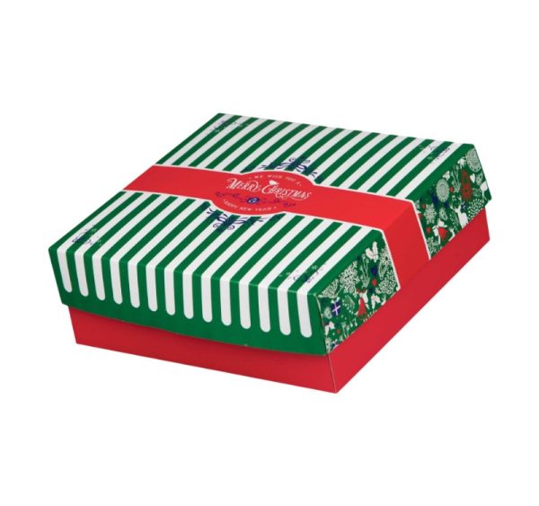 Škatla s pokrovom za sladice 21.8×21.6×8 cm CHRISTMAS [4 kos/pak]