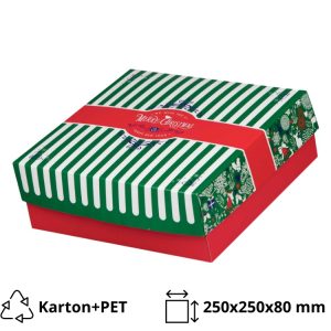 Škatla s pokrovom za sladice 25x25x8 cm CHRISTMAS [7 kos/pak]