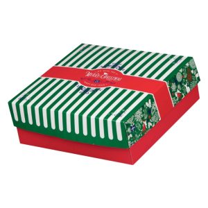 Škatla s pokrovom za sladice 25x25x8 cm CHRISTMAS [7 kos/pak]