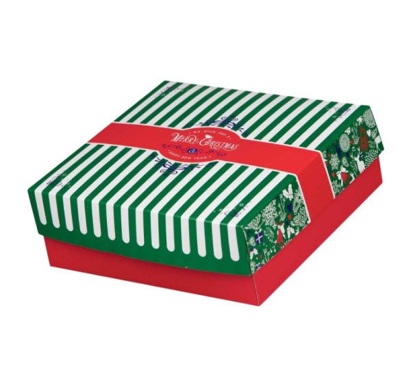 Škatla s pokrovom za sladice 25x25x8 cm CHRISTMAS [7 kos/pak]