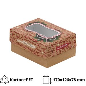 Škatla za sladice z oknom 17×12.6×7.8 cm CHRISTMAS