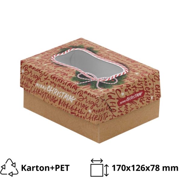 Škatla za sladice z oknom 17×12.6×7.8 cm CHRISTMAS