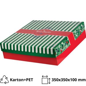 Škatla s pokrovom za sladice 35x35x10 cm CHRISTMAS [11 kos/pak]