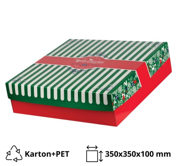 Škatla s pokrovom za sladice 35x35x10 cm CHRISTMAS [11 kos/pak]