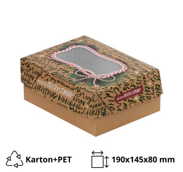 Škatla s pokrovom za sladice 19×14.5 x8 cm CHRISTMAS [11 kos/pak]