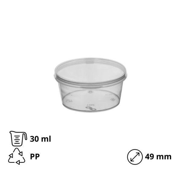 Posodica za omako z pokrovom PP 30 ml 50 kos