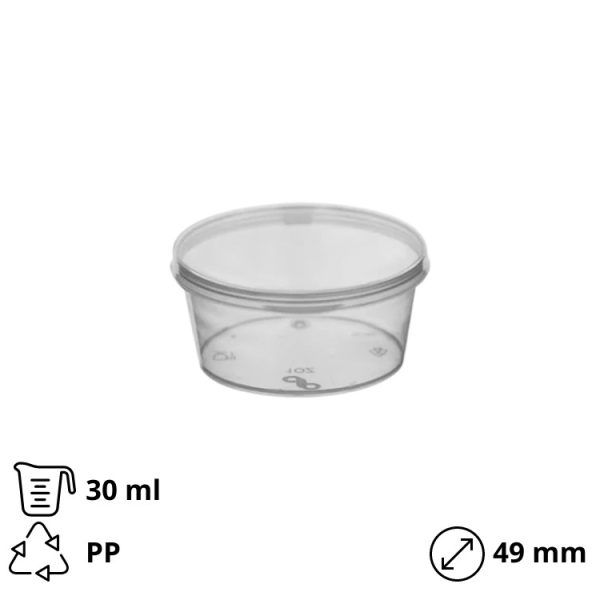 Posodica za omako z pokrovom PP 30 ml 50 kos