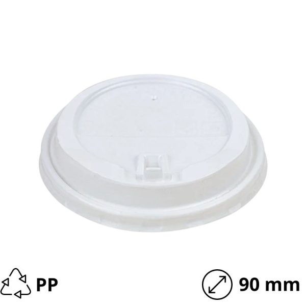 Pokrov z luknjo PP d=90 mm bel 100 kos