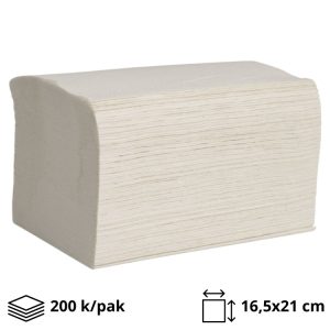 Papirnate serviete Interfold 2 sl 16,5х21,2 cm beli 200 l/pak
