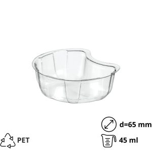 Posodica-distančnik PET 45 ml d=65 mm h=25 mm prozorna 50  kos