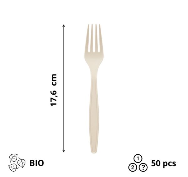 Vilica BIO 17,6 cm bež 50 kos