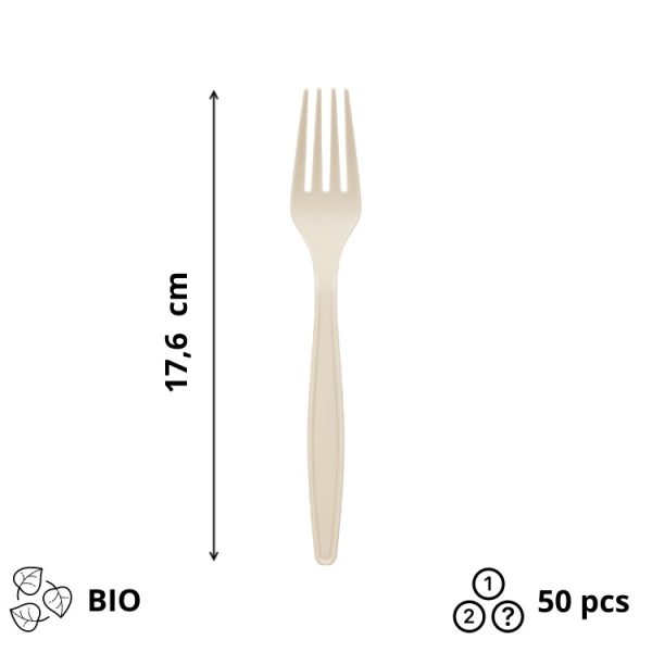 Vilica BIO 17,6 cm bež 50 kos