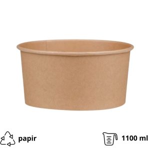 Papirnata posoda 1100 ml d=150 mm kraft brez pokrova 50 kos