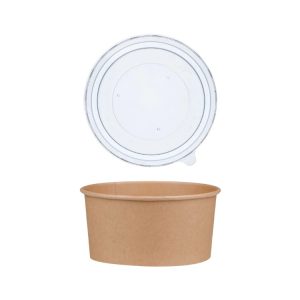 Papirnata posoda s pokrovom 1100 ml d=150 mm kraft brez pokrova 50 kos (komplet)