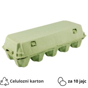 Embalaža za 10 jajc celulozni karton, zelen [150 kos/pak]
