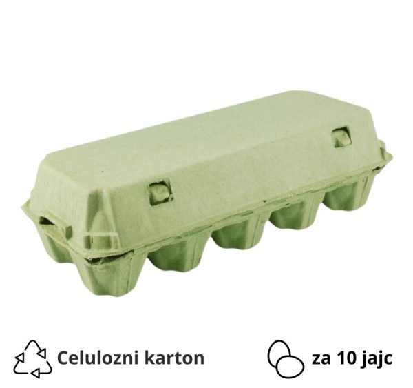 Embalaža za 10 jajc celulozni karton, zelen [150 kos/pak]