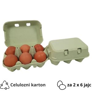 Embalaža za 2×6 jajc celulozni karton, zelen [135 kos/pak]