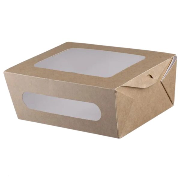 Papirnata posoda z oknom 2000 ml 204x142x74 mm kraft 50 kos