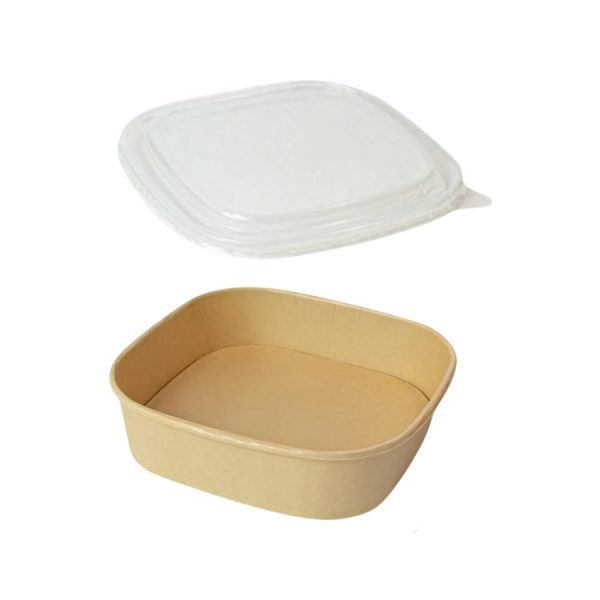 Papirnata posoda s pokkrovom 1000 ml 170х170х56 mm, kraft, 50 kos (komplet)