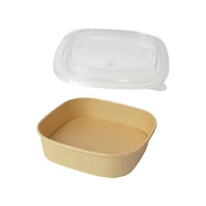 Papirnata posoda s pokrovom 1000 ml 170х170х56 mm, kraft, 50 kos (komplet)